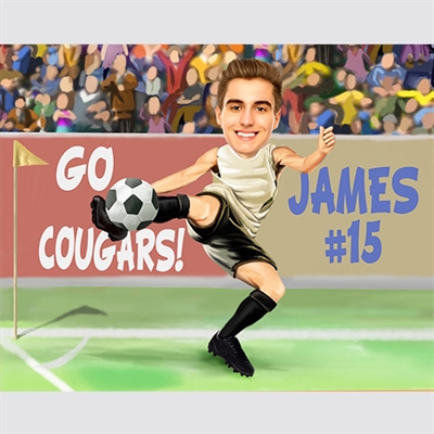 Soccer Player Caricature from Photo,by myDaVinci - myDaVinci